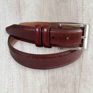 Allen Edmonds Brown Calfskin Leather Belt Handcrafted USA Mens Size 42